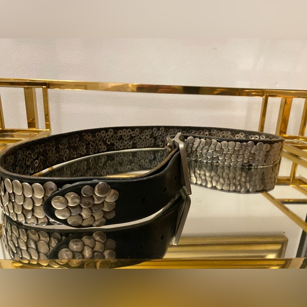 Metallic handmade leather belt - Picture 8 of 8